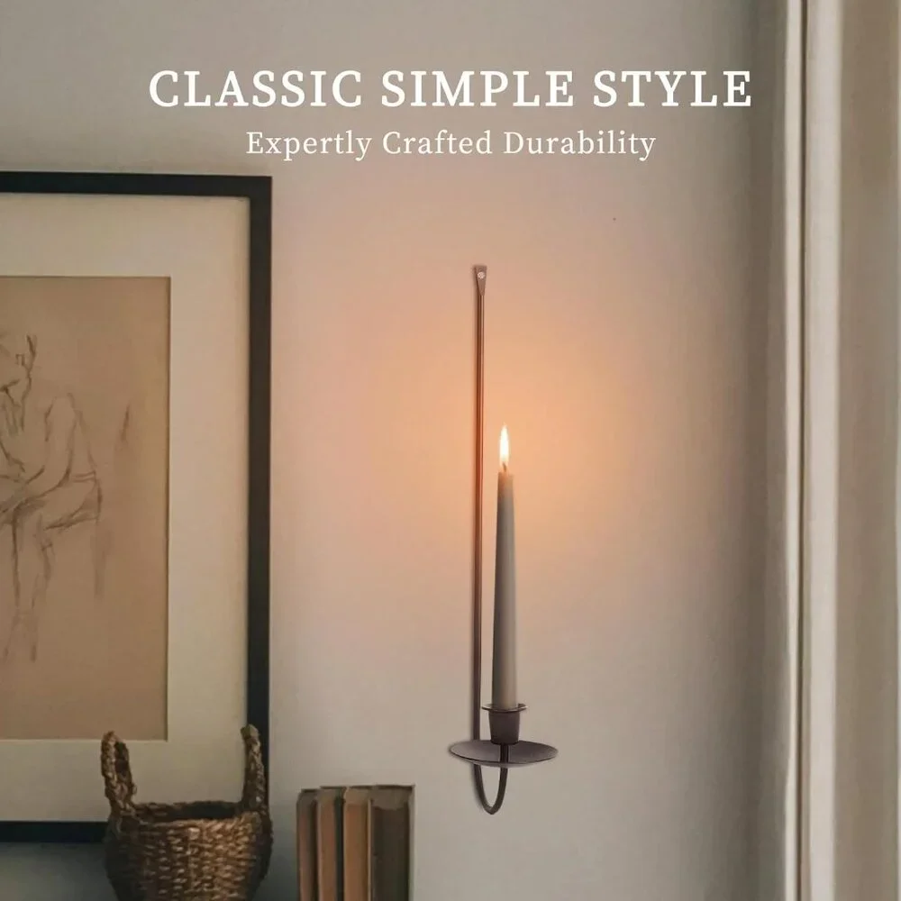 Elegant Cream Taper Candles - Set of 2